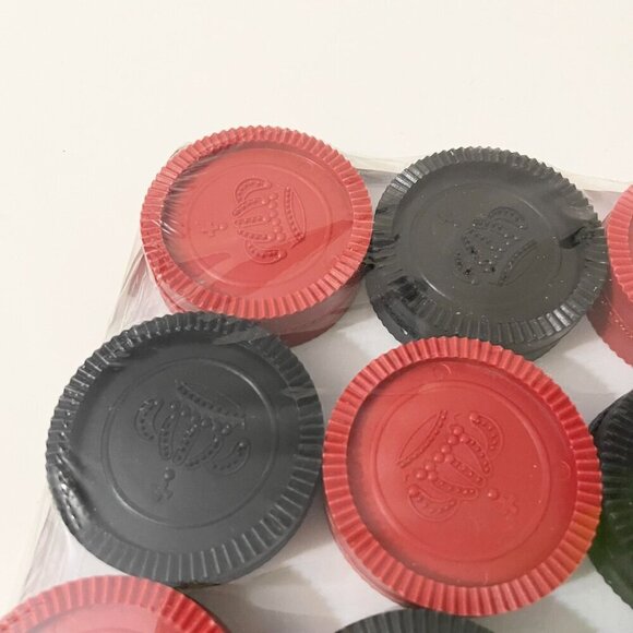 Jumbo Red And Black Replacement Checkers Large 2.25" - Picture 5 of 14